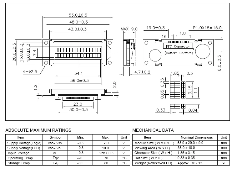 2 шт. 16X2 1602 ЖК-дисплей дисплей модуль экрана мини небольшой size16pin FFC 53x20 мм HD44780 OM16213 FMA16213 LMB162XBC PC1602-K