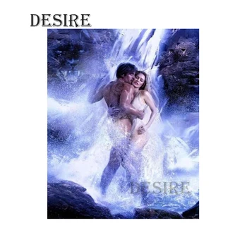 

EASHRU Diamond Painting Cross Stitch Couple Hug Waterfall Round Drill Mosaic Picture Rhinestone DIY Diamond Embroidery PT2338