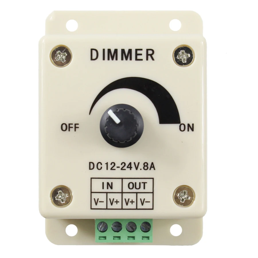 

8A LED Dimmer DC 12V 24V 96W Adjustable Brightness Lamp Bulb Strip Driver Single Color Light Power Supply Controller