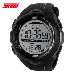 SKMEI 1025 Для мужчин спортивные часы обратного отсчета Двойной Время Часы Будильник Chrono Цифровые наручные часы 50 м Водонепроницаемый Relogio Masculino