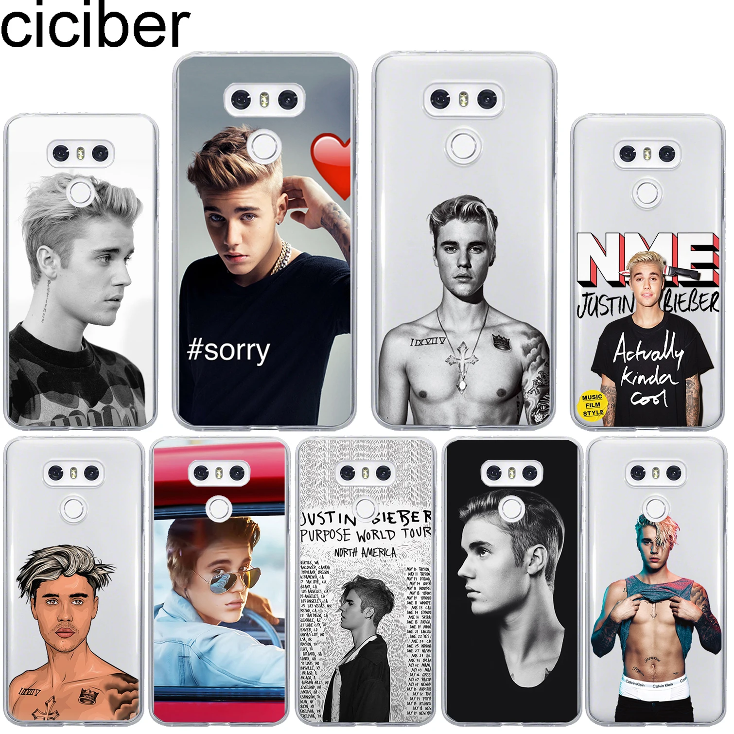 Ciciber for LG G7 G6 G5 G4 V40 V35 V30 V20 THINQ Soft Silicone Justin Bieber Phone Cases For LG K8 K10 K4 2017 2018 K9 K11 Plus