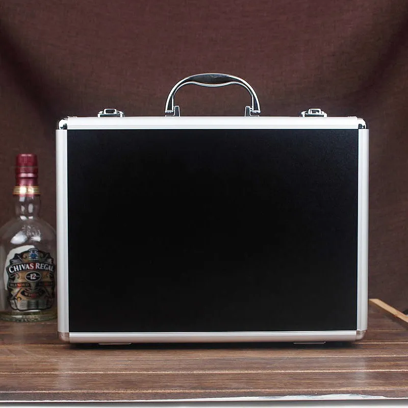 Tactical box aluminium tool case 345*245*75MM tool and file storage Hard carry tool box Hand Gun Locking Pistol with foam lining