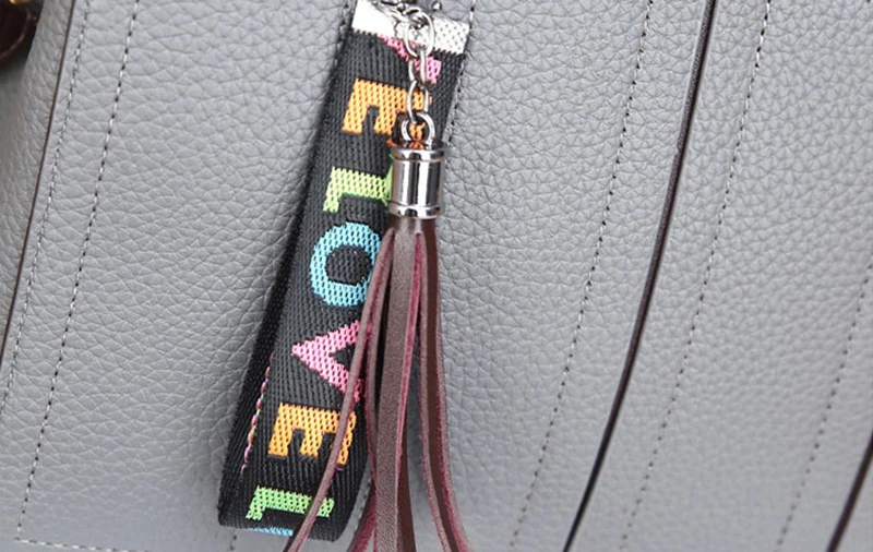 Women Leather Handbags Tassel Female Stitching Messenger Shoulder Bag Ladies Crossbody Bags Bolsa Top-Handle Purse Tote SS7236 (11)