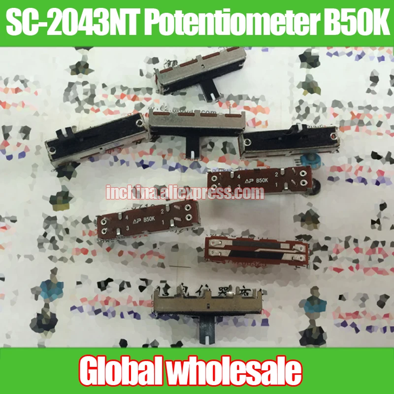 2 шт. sc-2043nt прямо потенциометра слайд B50K B503/фейдер Single Link моно/хвостовик Длина 10 мм с середины/ 2 фута X2 стоимость