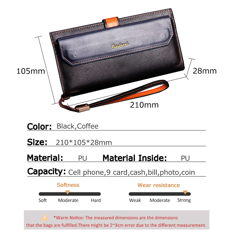 Business Men Wallets Long PU Leather Male Purse Large Wallet for Men Clutch Credit ID Card Holder Man Wallets Black Coin Bag
