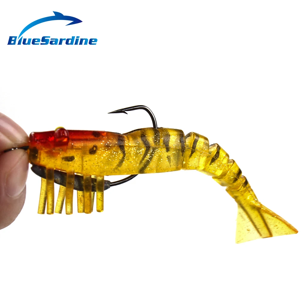

BlueSardine 3PCS 8.4G 9.5CM Soft Baits with Hook Fishing Lures Shrimp Soft Lures