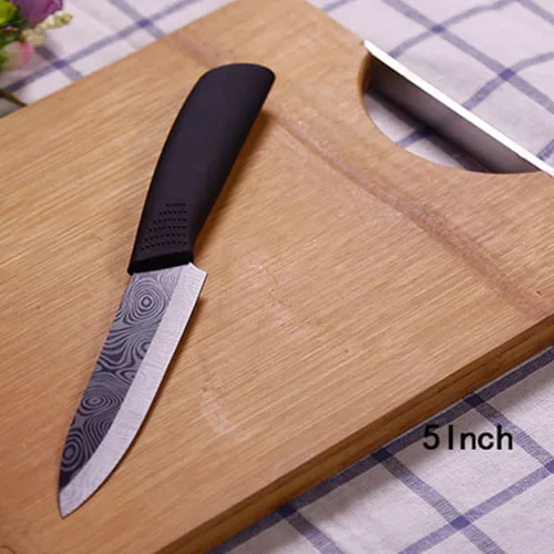 5 inch with cover FINDKING качественные керамические кухонные ножи с черным узором, лезвие с держателем, Овощечистка, крышки, набор керамических ножей, набор кухонных ножей, лучший - Цвет: 5 inch with cover