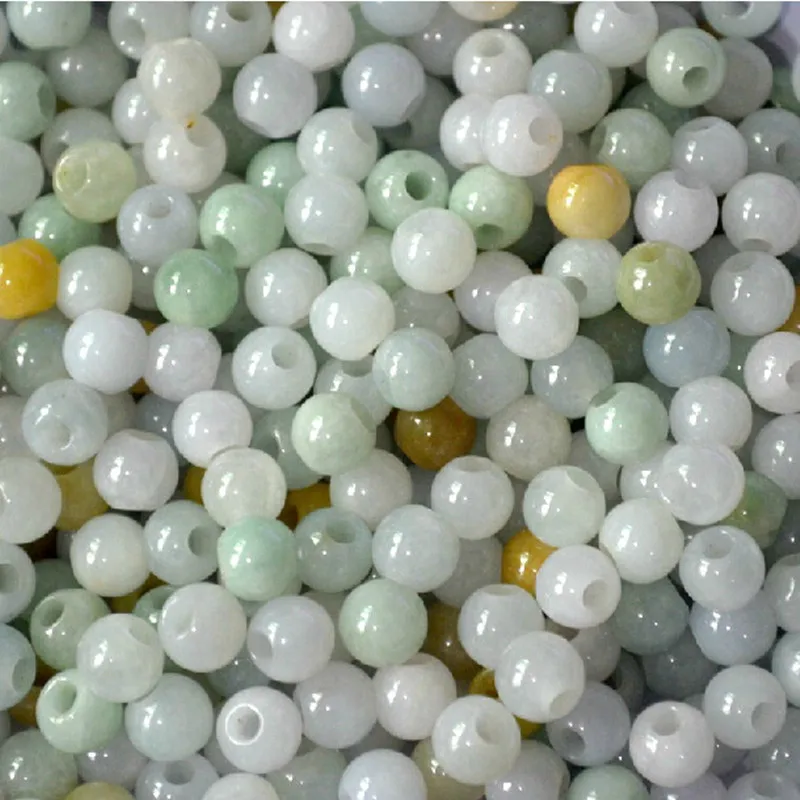 

Wholesale AAA level 6/8/10/12mm Natural White Jadeite Beads Scattered Beads String Manual DIY Accessories Jades Stone Jewelry