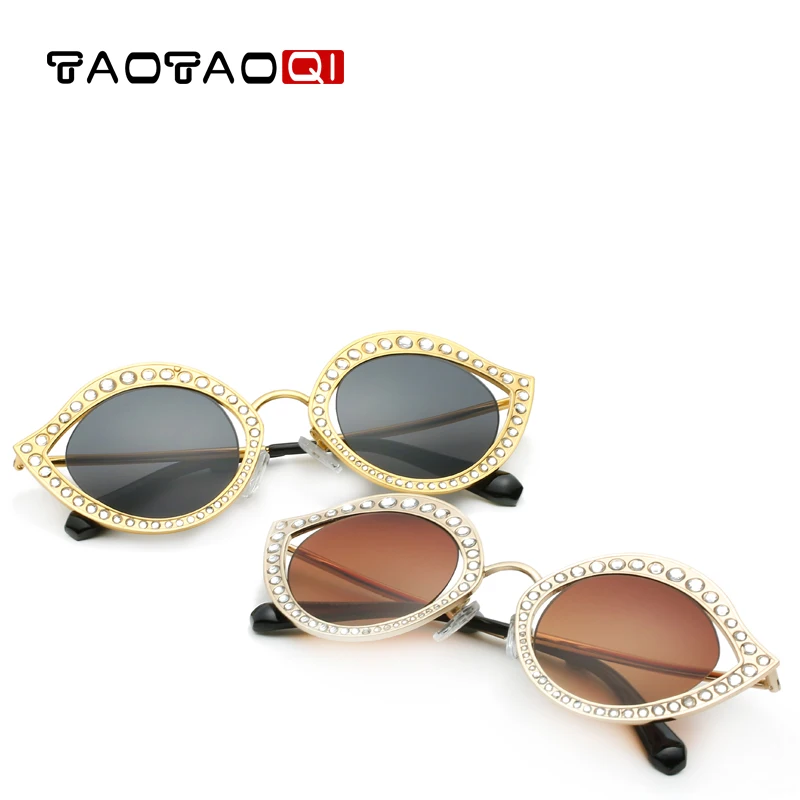 Бренд taotaoqi, кошачий глаз, солнцезащитные очки для женщин, модная форма губ, T6677, солнцезащитные очки для женщин, металлический бриллиант, солнцезащитные очки для женщин, UV400