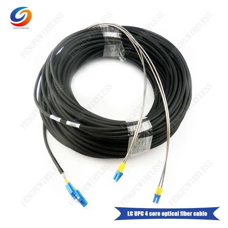 2018 Горячая продажа 100 м LC UPC 4 ядра волоконно оптический кабель PE материал FTTH патч