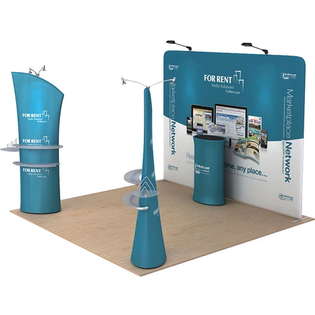 Portable 10ft Straight Tension Fabric Trade Show Display System Pop Portable 10ft Straight Tension Fabric Trade Show Display System Pop Up Booth Banners Stand Backdrop Wall