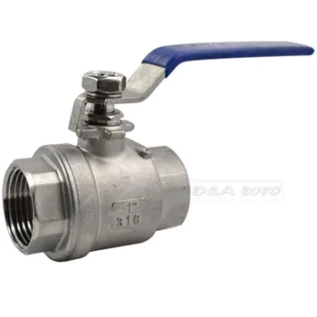 

MEGAIRON NPT 1" Full Port Ball Valve Female 2 Pieces Valves with Vinyl Handle WOG1000 Max 1000 psi Stainless Steel SS316 Valve