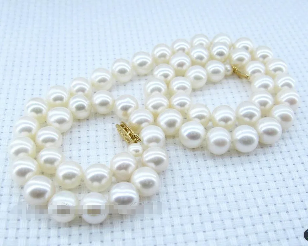 

FREE SHIPPING HOT sell new Style >>>> Fine White 7-7.5mm AAA+ Grade Round Akoya Pearl Necklace 17