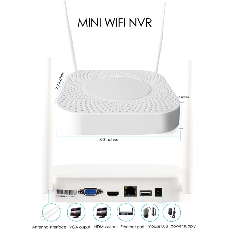 Plug and Play 4CH 1080P HD Беспроводной NVR Kit P2P 960P внутренний наружный IR Ночное Видение