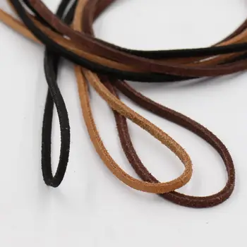 

(10 PCS/pack) 1m/piece 3mm width Fluff surface leather cord for Bracelets Necklace rope Jewelry accessories about 2mm Thickness