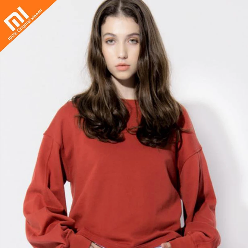 

Original xiaomi mijia PPT women's lanterns sleeve fashion sweater brick red trend sports Women's sweater