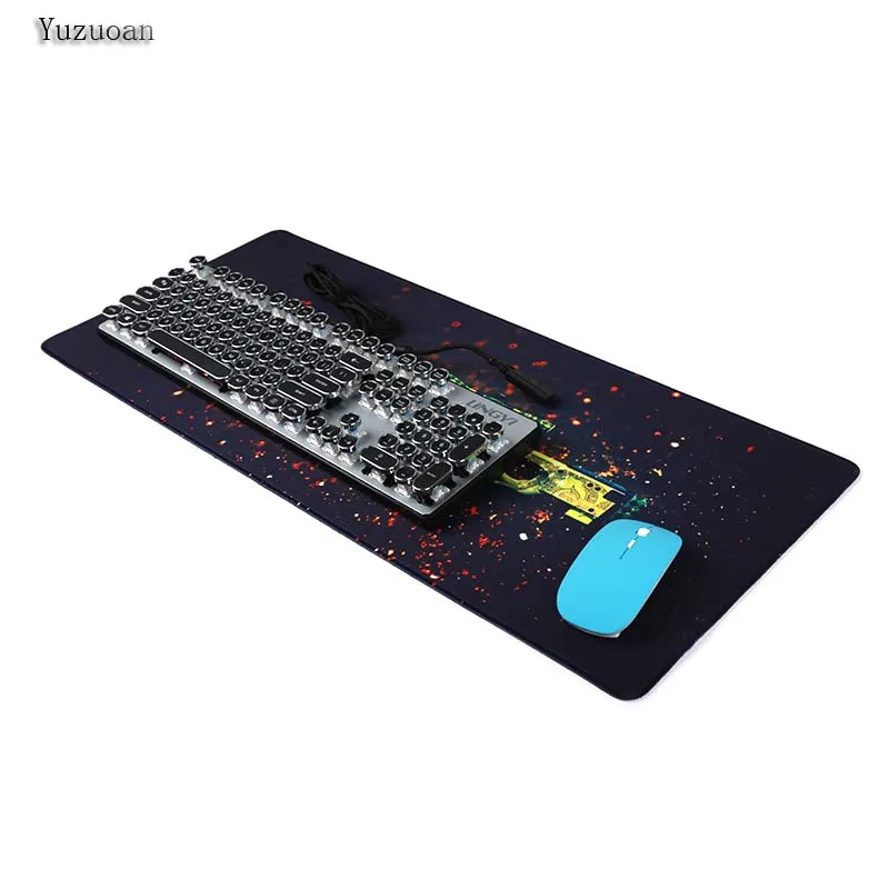Yuzuoan 900*400*3mm Gun Game L XL Large Gaming mousepad gamer mouse mat pad for CS GO Dragon for LO