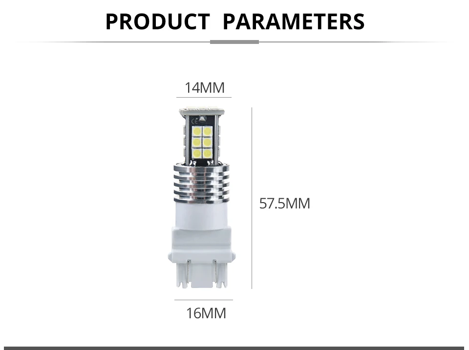 T25 3156 3157 P277W 1960LM LED Bulb Car Fog Light Tail Driving Lamp DRL Daytime Running Reverse Lamps 12 V 6000K White 3030 SMD (2)