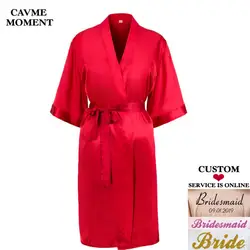 CAVME на заказ халат Женская кимоно атласные халаты для свадьбы, невесты, подружки невесты халаты подарок кимоно Femme летняя одежда для сна