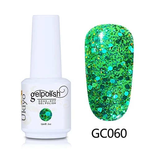Ukiyo 15 мл шикарный цветной УФ-гель для ногтей замачиваемый полуперманентный Гель-лак Гибридный лак Эмаль лаковый лак 108 цветов - Цвет: GC060
