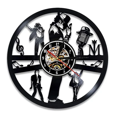 Виниловая пластинка настенные часы современный дизайн Музыкальная Тема поп-король Майкл Джексон часы настенные часы домашний Декор подарок для мужчины - Цвет: 9