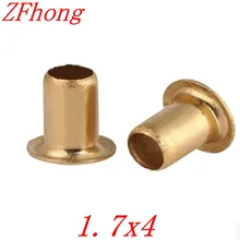 1000 pces 1.7x4mm bronze cobre oco rebite 1.5mm marca dupla-face placa de circuito pcb vias pregos/latão cobre calos