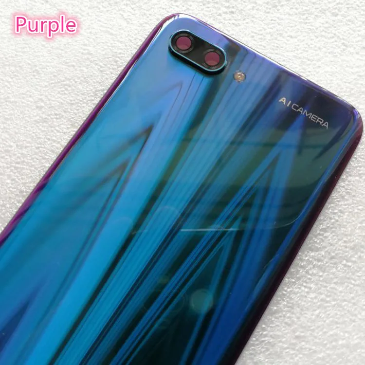 Новинка, задняя крышка из закаленного стекла 3D для huawei Honor 10, запасные части, задняя крышка для батареи, корпус+ крышка для вспышки+ объектив камеры