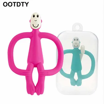 

Soft Silicone Cartoon Monkey Toddler Molar Teeth Pain Relief Tool Kids Teether Educational Toy Baby Shower Gift