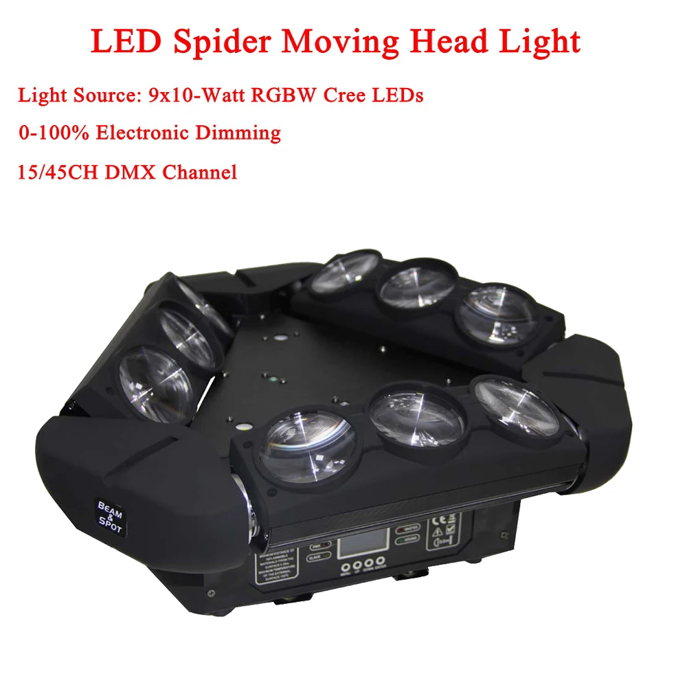 Disco Light Dmx Rgbw 140w Led Spider Moving Head Beam Party 