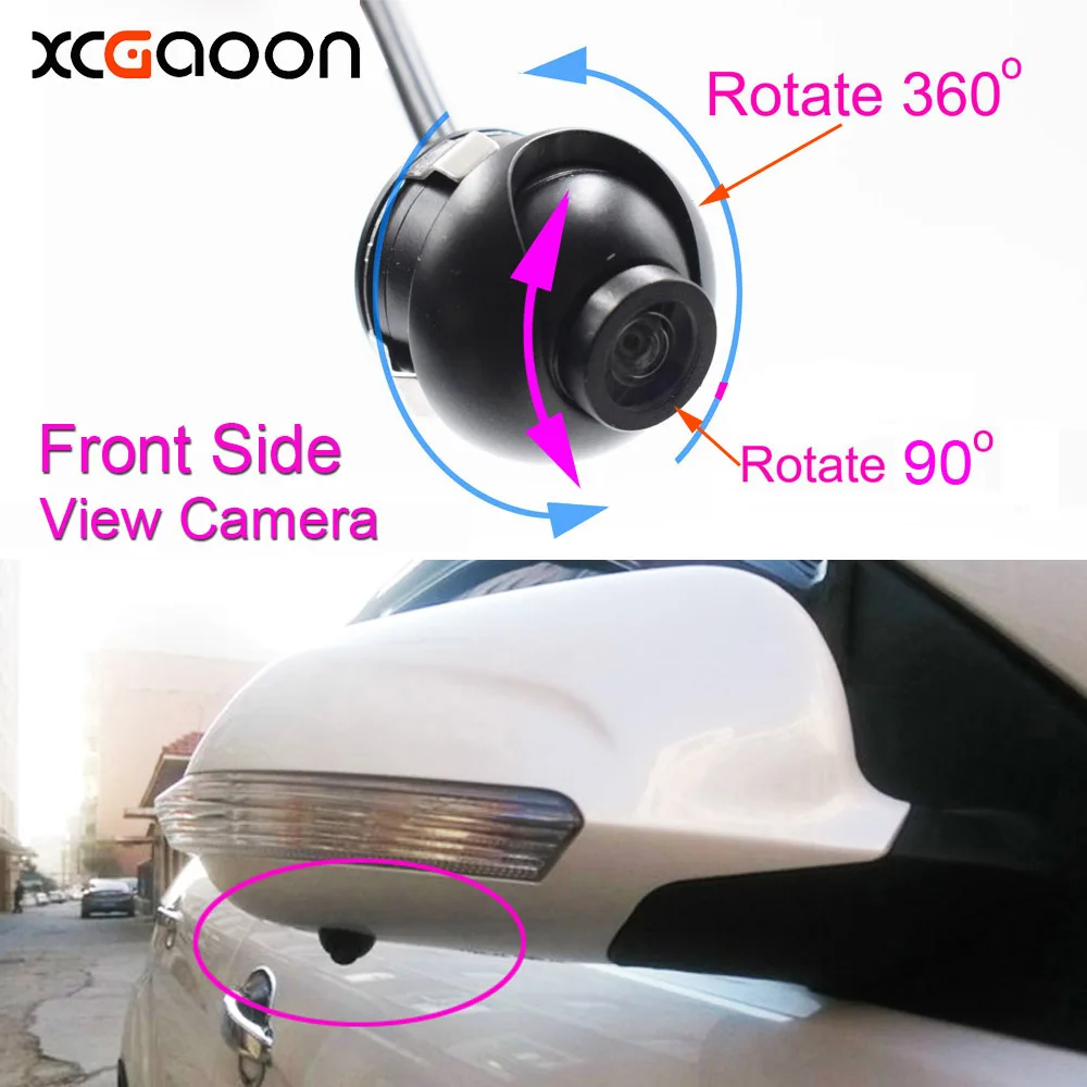New mini CCD 140 Degree Wide Angle Waterproof Car Front Side View Camera 4 Layer Glass
