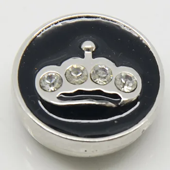 

Crown Pattern Rhinestone Enamel Snap Button Charm For 18mm Jewelry Making