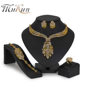 

MUKUN 2018 Dubai African Beads Jewelry Set For Women Jewelry Sets Nigeria Wedding Bridal Imitation Crystal Ethiopian Jewellery