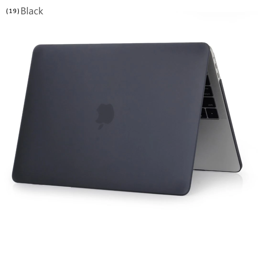 Жесткий матовый чехол для ноутбука Apple MacBook Air 13 11 Pro retina 12 15 для mac book New Pro 13 15 дюймов с сенсорной панелью A1706 - Цвет: Matte Black