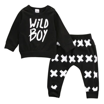 

Pudcoco Baby Boys Clothes Fall Long Sleeve Sweatshirt T shirt Sweat Pants Trousers Wild Boy Lettered Childrens Clothing