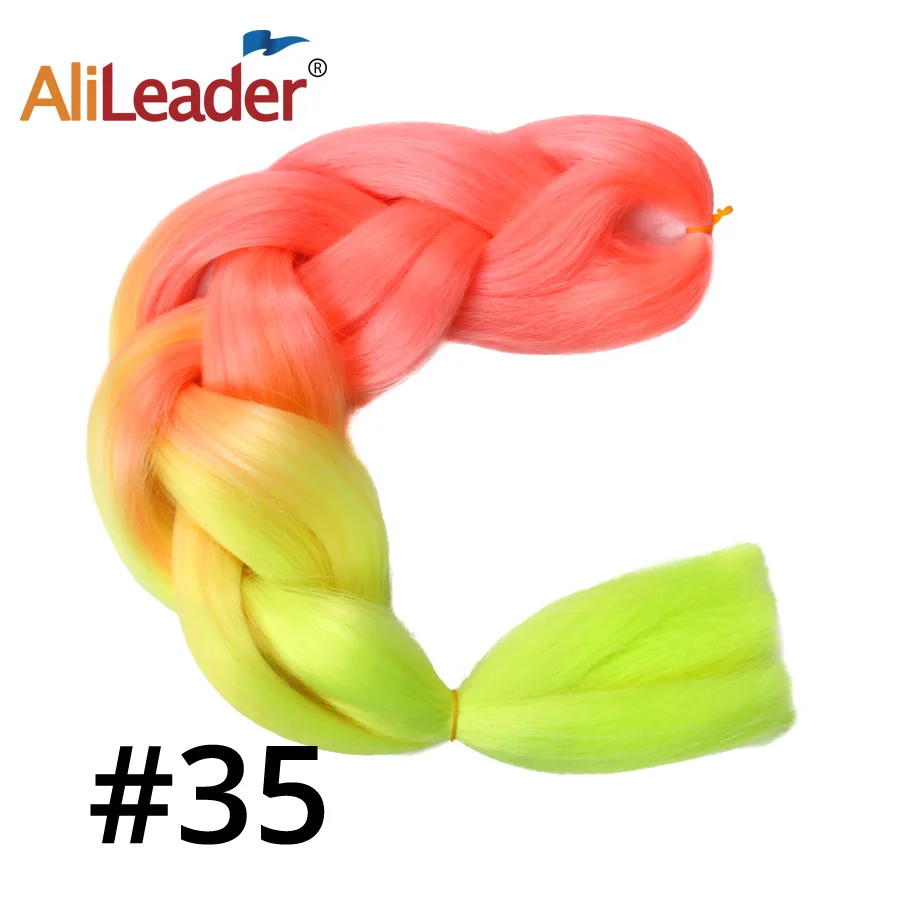 Alileader, синтетические плетеные волосы для наращивания, огромные косички, вязанные крючком волосы, фиолетовый, розовый, серый, синий, красный, Ombre, два тона, 102 цветов - Цвет: T1B/4/27