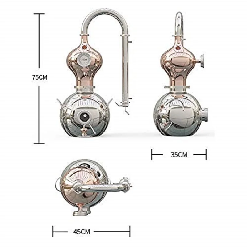 YUEWO 15 литров 4 галлона медный Самогон Еще спиртные напитки Вода спирт дистиллятор для домашнего пивоварения вина делая комплект из нержавеющей стали