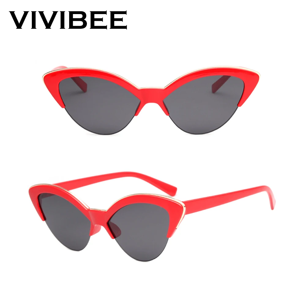 VIVIBEE женские солнцезащитные очки кошачий глаз дизайнерские роскошные для женщин