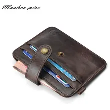 Hommes de Brun de Crédit/ID Titulaire de la Carte Mince Bourse Cadeau Titulaire de la Carte De Crédit Mince Mini Bourse de Portefeuille Sac monedero hombre Pliante Porte-Monnaie