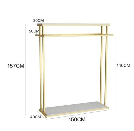Золотая полка для одежды магазин одежды в каркасе острова двухсторонняя женская одежда магазин сумка дисплей стеллаж пол двойной ряд - Цвет: 15