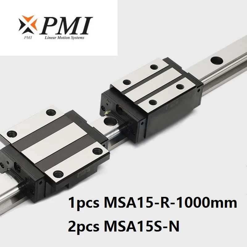 

1pcs Taiwan PMI MSA15-R 1000mm linear guide rail and 2pcs MSA15S-N Block Carriages for CO2 laser machine CNC router MSA15SSSFCN