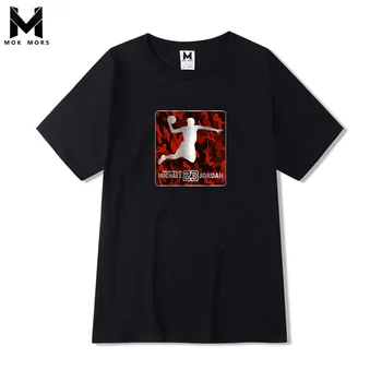 

Summer Men's New Casual 23 Jordan Print Large Size Men Tshirt Cotton Fashion Business Casual High Quality Short Sleeve T-shirt