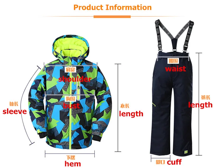 Брендовый детский горнолыжный костюм, куртка и штаны для мальчиков, комплект для сноуборда, куртка для сноуборда уличная зимняя теплая куртка и штаны