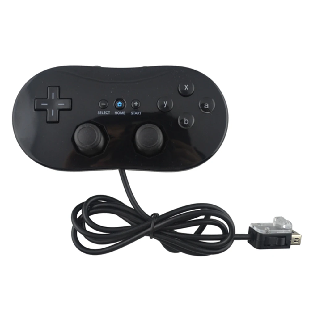 Black/white For Nintendo Wii Classic Wired Game Controller Gaming