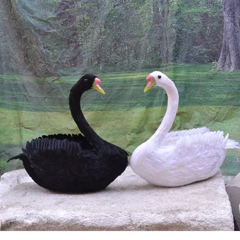 

new simulation swan toy Foam and feathers beautiful swan model gift about 75x65cm 2414