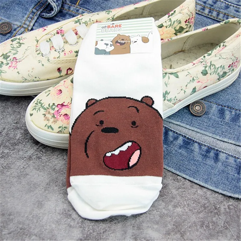 

Summer Cartoon We Bare Bears Cotton Thin Women Socks Creative Casual Cotton Ankle Sock Funny Animals Socks for Female