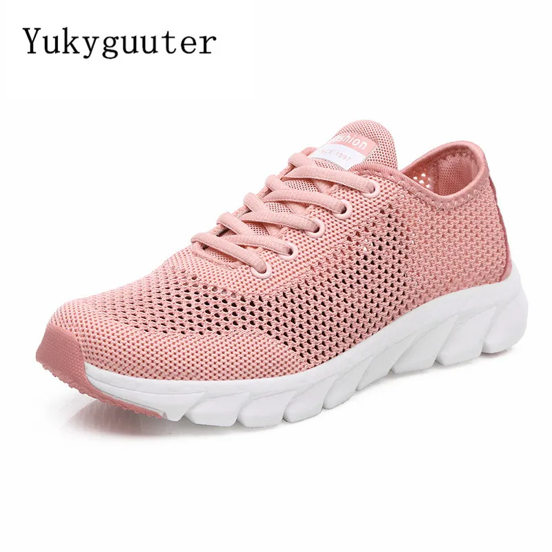 

Woman Sports Running Shoes Flats Outdoor Sneakers Mesh Summer Breathable Hollow Lightweight Athletic Women Lace Up Platform