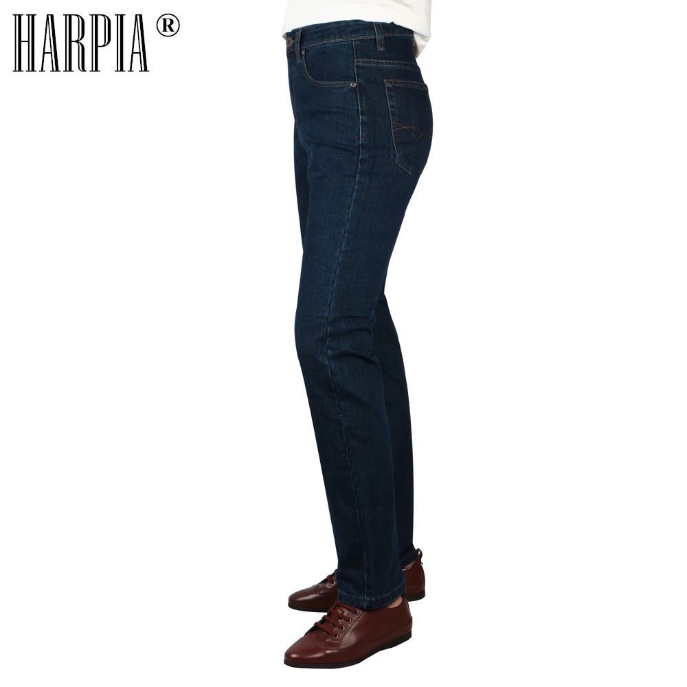 HARPIA High Quality Jeans Men Casual Straight Denim Male Classic Jeans Pants Man Stretch Fashion Heavyweight Trousers Size31-44