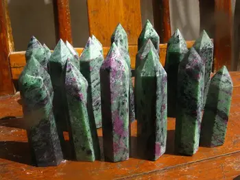 

20 natural Green Ruby Zoisite crystal quartz point healing