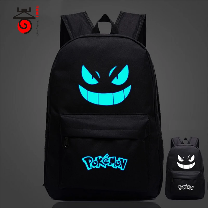 

Senkey style Pokemon Gengar fashion casual Men's Backpack backpack Anime Luminous teenagers Men women Student Cartoon School Bag