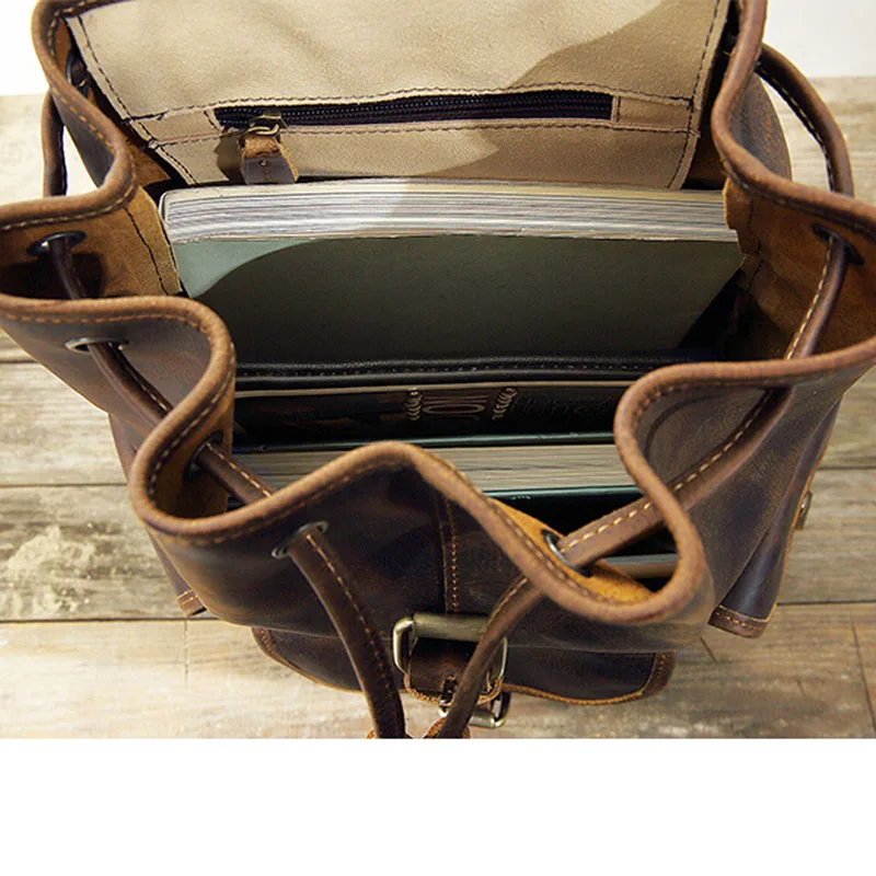 US $85.24 Aetoo Mens Handmade Retro Crazy Horse Leather Shoulder Bag First Layer Cowhide Large Capacity Backpack Female Travel Bag Litera